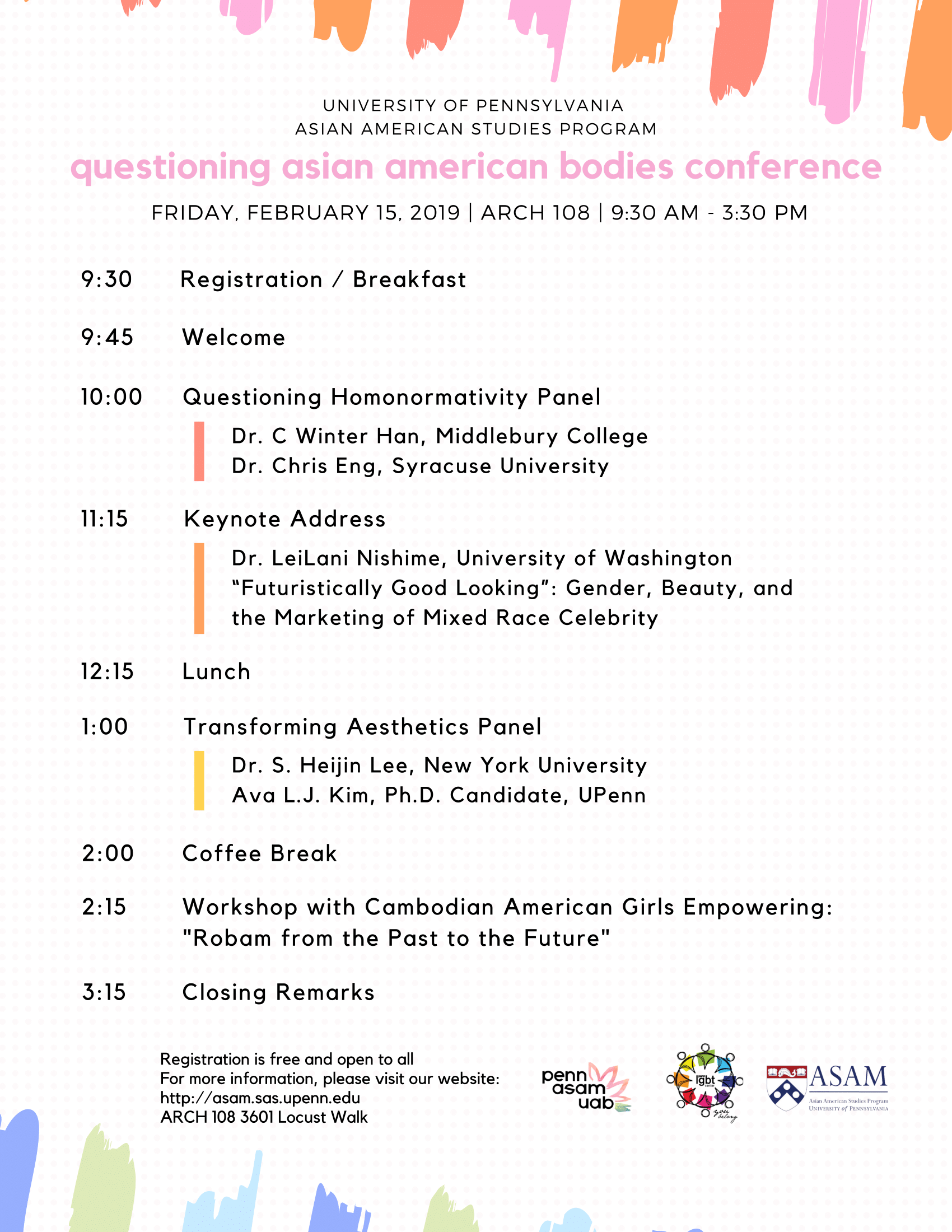 Asian American Bodies conference schedule